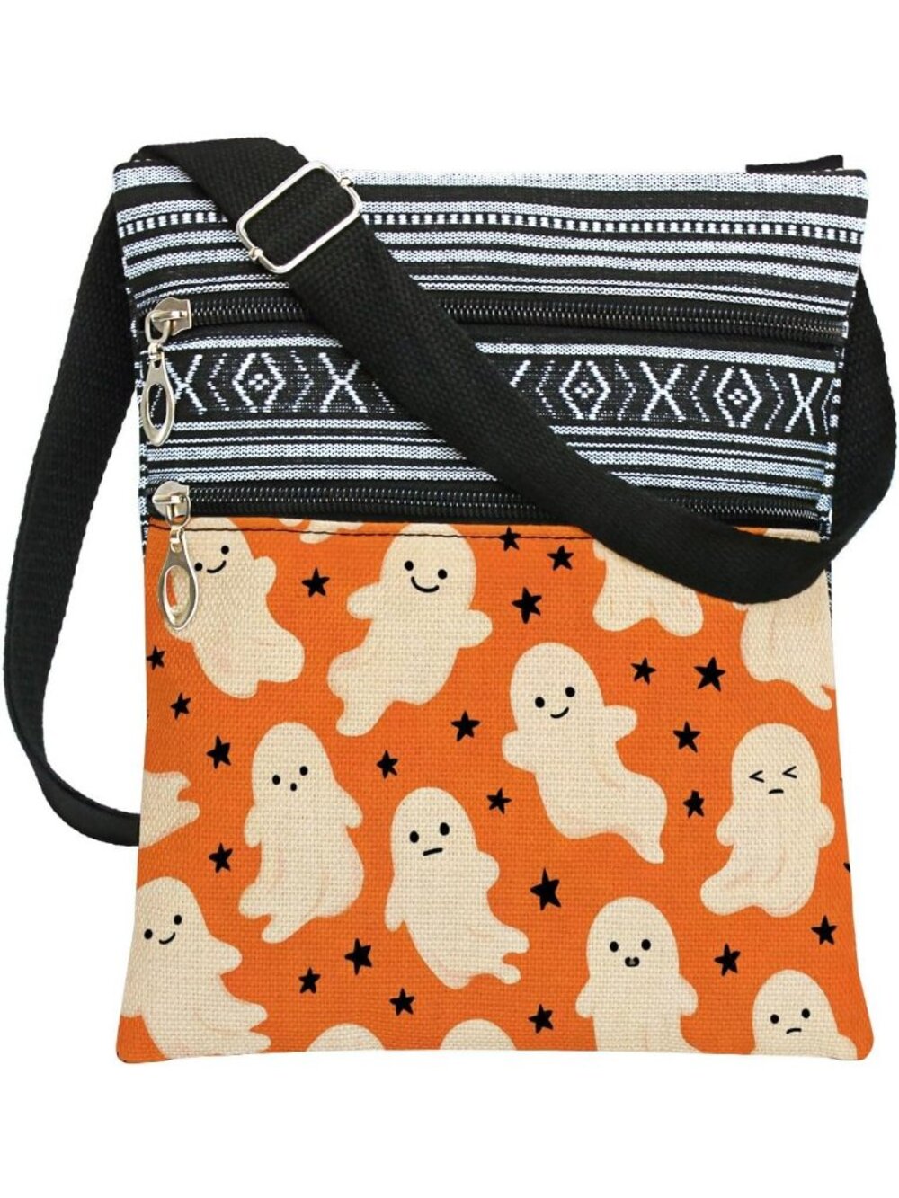 Women's Ghost Halloween Pumpkin Bat Goth Skull Witch Crossbody Shoulder Bag